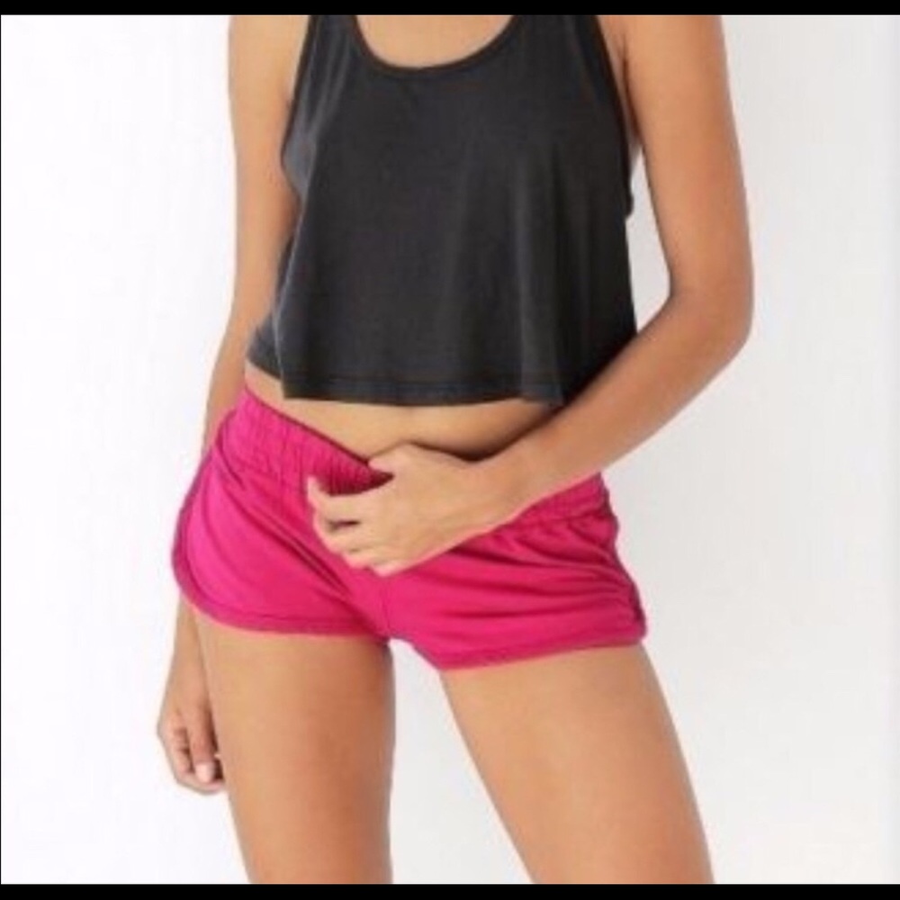 Spiritual gangster hot pink, 100% cotton, booty hot shorts/gym shorts